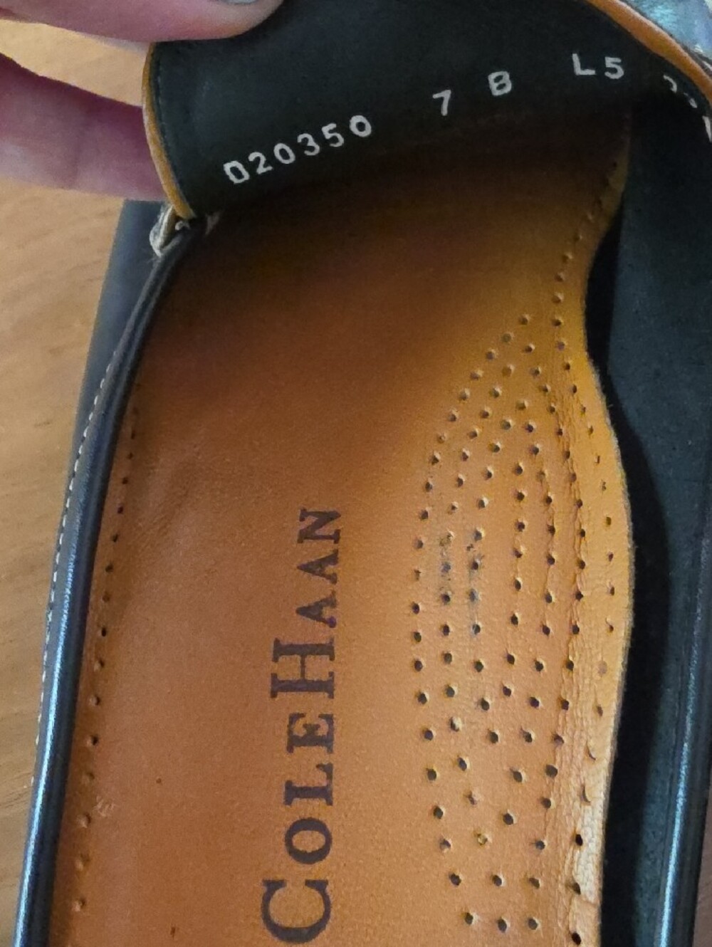 Cole Haan Black Leather Tassel Loafers with Tan Interior - Picture 2 of 4